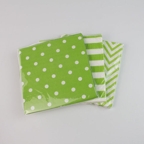 Disposable Striped Chevron Polka Dot Green Paper Party Napkins 60 Count...
