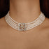 Missgrace Dainty 5 Tier Layered Pearl Rhinestones 1920s Short Choker Necklace for Women Chunky Necklaces Necklace Pearl Pendant Necklaces Pearl Ch...