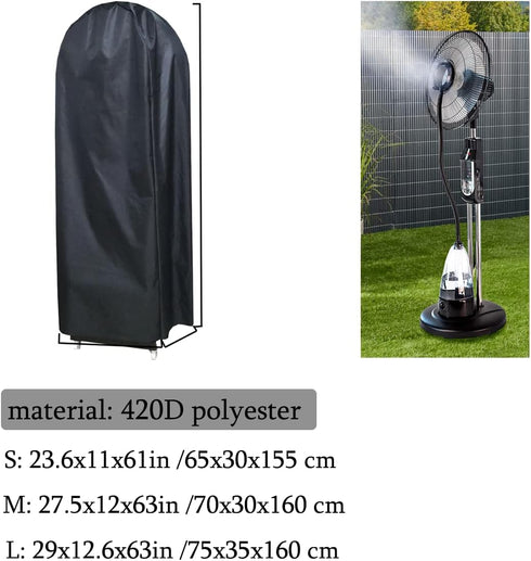 Fan Cover Misting Fan Cover Waterproof Spray Cooling Fan Cover Industrial Fan Dust Cover Outdoor Water Misting Fan Covers Patio Water Tank Fans Ca...
