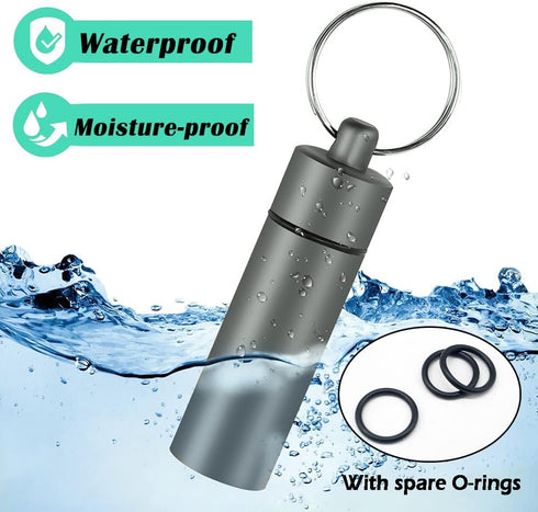 3 Packs Aluminum Pill Fob Ear Plug Case, Waterproof Outdoor Survival Tin Container Big Match Storage Camping Essentials Medicine Nitroglycerin Pil...