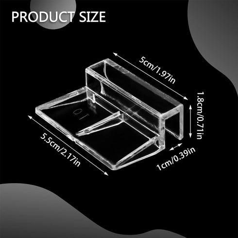 16 PCS 10mm Acrylic Aquarium Cover Clip, Clear Fish Tank Glass Cover Clip Support Holder Universal Lid Clips for Rimless Aquariums...