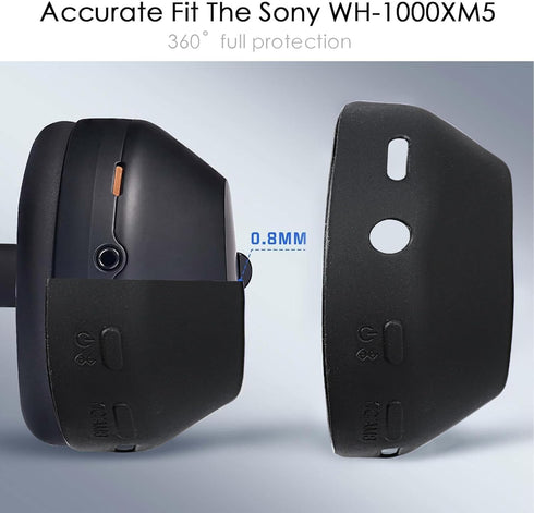 Silicone Case for Sony WH-1000XM5,Sony xm5 Headphones Protective case Cover,Ear Cups for Sony xm5,WH-1000XM5 Accessories Soft Silicone Skin Protec...