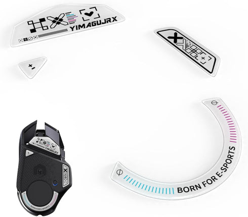 YIMAGUJRX Glass Mouse Skates for Logitech G 502 Lightspeed Wireless,Fastest and Smoothest Mouse Feet/Skates (White Print)...