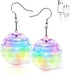 Disco Ball Earrings 16 Light Modes Rechargeable Light up Earrings LED Earrings Ball for Women Disco Party Dance Accessories...