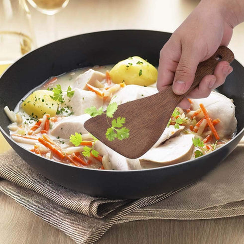 Fdit Kitchen Cooking Tool Shovel Wooden Spatula Fried Rice Turner Utensils Cooking Roasting(Semicircular)...