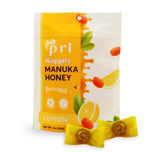 P.R.I Manuka Honey & Lemon Nuggets, Sweet and All Natural Hard Candy Treat, 3oz...