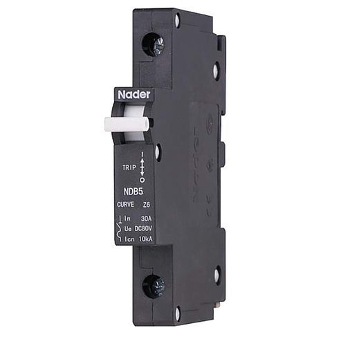 30A, 240V AC, 80V DC, 1 Pole, DIN Rail Mount Hydraulic Magnetic, Trip Curve: Medium, UL1077...