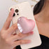 Expandiing Moblile Cell Phone Grip Heart Shape Glass Holder for Smartphones, Cellphone Collapsible Stand? Pink...