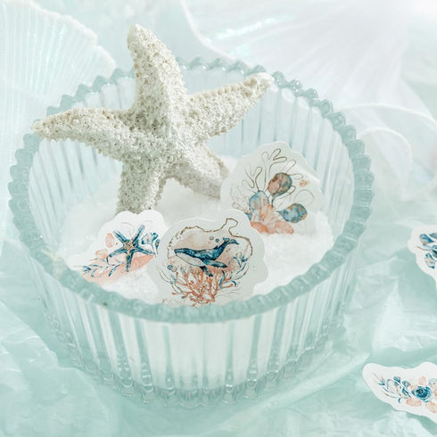 Coral Stickers, Obujopal 46pcs Ocean Theme Stickers for Junk Journal Scrapbooking Planners Diary Notebooks Album Water Bottle Phone Cases Art Craf...