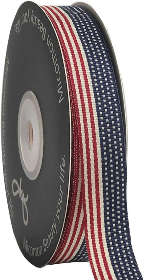 5/8" American Flag Stripes Printed Polyester Grosgrain Ribbons15-Yards Per Spool DIY 4th of July Independance Day Decoration...