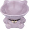 Ceramic Raised Cat Bowls for Indoor Cats Cute Elevated Cat Food Bowls 5.4 Inch Wide Whisker Friendly Purple Cat Water Bowl Dishwasher and Microwav...