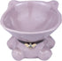 Ceramic Raised Cat Bowls for Indoor Cats Cute Elevated Cat Food Bowls 5.4 Inch Wide Whisker Friendly Purple Cat Water Bowl Dishwasher and Microwav...