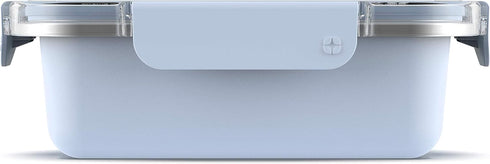 Ello Stainless Steel Rectangle Food Storage Meal Prep Container with Leak-Proof Lids, 4 Cup, Dusty Blue...