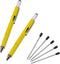 Multifunction Tool Pen, 6 in 1 Tool with Ballpoint Pen, Touch Screen Stylus, Ruler, Spirit Level, Flat-head and Phillips Screwdriver, All-in-One T...