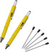 Multifunction Tool Pen, 6 in 1 Tool with Ballpoint Pen, Touch Screen Stylus, Ruler, Spirit Level, Flat-head and Phillips Screwdriver, All-in-One T...