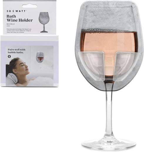 30 Watt Patented Technology Silicone Bath Wine Holder, BPA Free Spa Gift, Secure Grip with No Adhesives, bath gifts for women, Bathtub Wine Glass ...