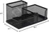 Metal Mesh Black Office Accessory Desk Organizer Tray Holder with 3 Compartments for Pens, Pencils...