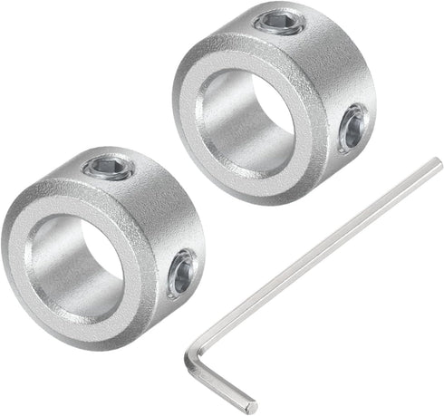 uxcell Set Screw Shaft Collar for 8mm Shaft, 2pcs Clamping Collars 14mm OD, 8mm Thickness, Aluminum Alloy Clamp-On Collar with M4 Set Screws and a...
