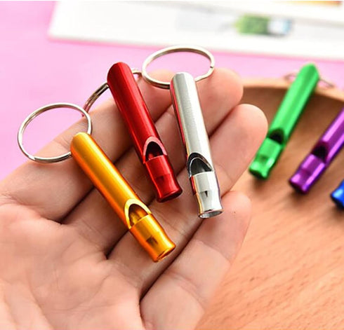 100 Pieces Emergency Whistle with Keychain Aluminum Whistle Survival Whistle Key Chain for Camping Hiking Boating Hunting Fishing...