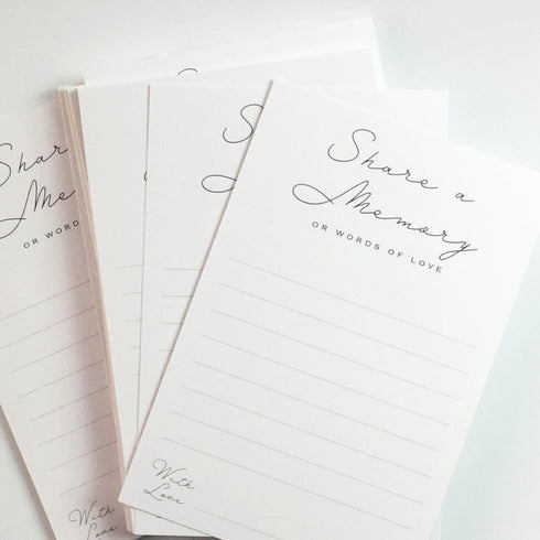 Share a Memory Cards - Minimalist Well Wishes Card - 4 x 6 - Set of 50 - for Celebration of Life, Weddings, Anniversaries, Memorials, Funerals, Bi...