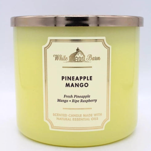 Bath & Body Works, White Barn 3-Wick Candle w/Essential Oils - 14.5 oz - New Core Scents! (Pineapple Mango)...