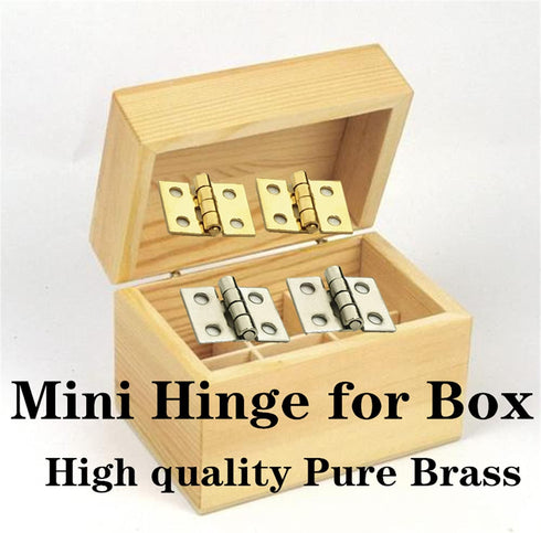 Mini Hinge Clips Dollhouse Furniture Jewelry Wooden Box Cabinet Door Brass Hinges Miniature Accessories Wooden Music Box Wine Case Hinge with Scre...