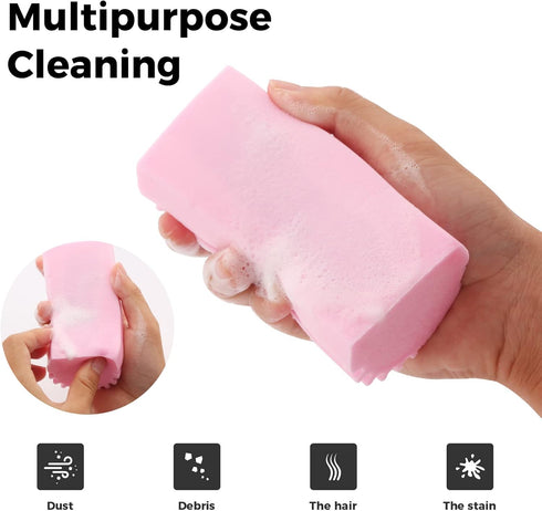4-Pack Damp Clean Duster Sponge, Sponge Cleaning Brush, Duster for Cleaning Blinds, Glass, Baseboards, Vents, Railings, Mirrors, Window Track Groo...
