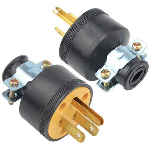 WMYCONGCONG 5 PCS 3-Wire Male Extension Cord Replacement Electrical Plugs End...
