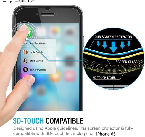 Tempered Glass Screen Protector or Apple iPhone 6/6S (4.7 inch) - 3 Pack...