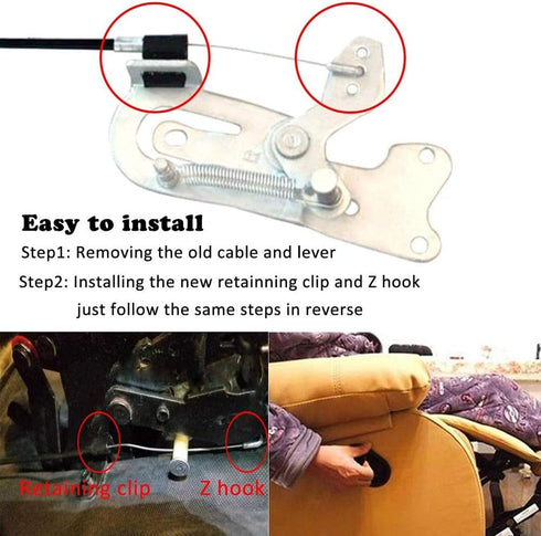 Metal Recliner Handle Replacement Parts with Cable, Universal Recliner Sofa Chair Couch Release Lever Pull Handle, Fits Ashley and Major Recliner ...