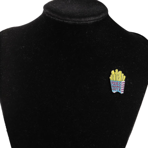 LQRI French Fries Enamel Lapel Pin Brooch Fries Before Guys Gift French Fries Lover Gift Funny Fry Food Enamel Pins...