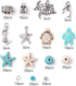208Pcs Ocean Theme Turquoise Beads Summer Beach Beads Starfish Mermaid Turtle Charms Beads Alloy Sea Pendants Loose Spacer Beads Turquoise Jewelry...