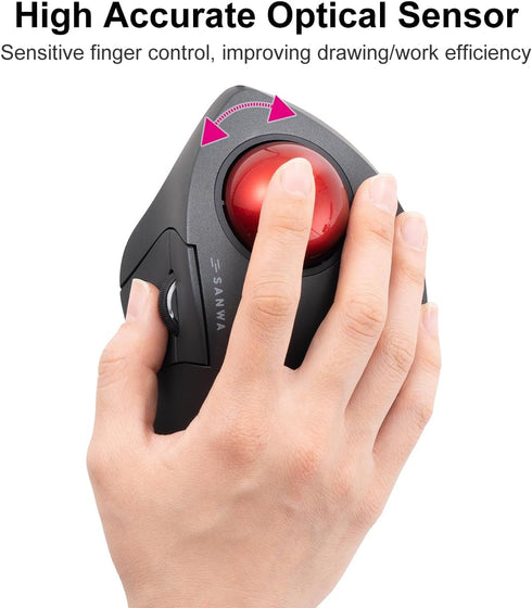 SANWA Small Trackball 34mm/1.34in, Replacement Ball for Logitech M575, M570, MX Ergo, ELECOM, Kensington, Perixx, and Other Compatible Trackball M...