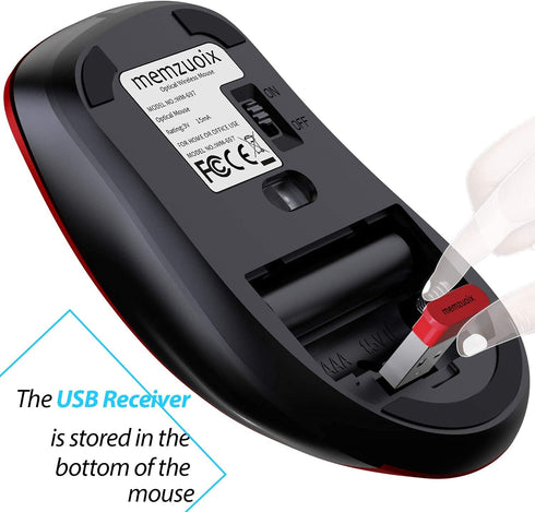 memzuoix 2.4G Wireless Mouse, 1200 DPI Mobile Optical Cordless Mouse with USB Receiver, Portable Computer Mice for Laptop, PC, Desktop, MacBook, 5...