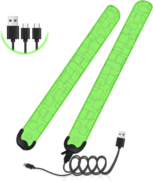 2 PCS LED Armband Rechargeable for Running Walking Cycling, 2024 Version Light Up Armbands for Runners, Running Lights, High Visibility Reflective...