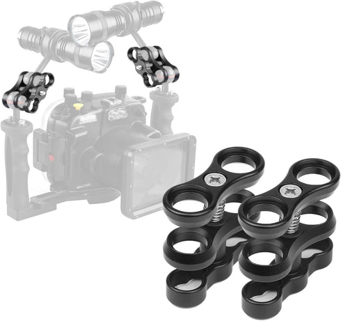 2 PCS x 1" Inch Aluminum Standard Long Ball Clamp Mount for Underwater Diving Light Arm System,Work with Ram Mounts...