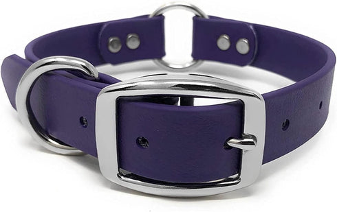 Regal Dog Products Small Purple Dog Collar with Heavy Duty Double Buckle & D Ring | Vinyl Coated, Custom Fit, Adjustable Biothane Dog Collar | Che...