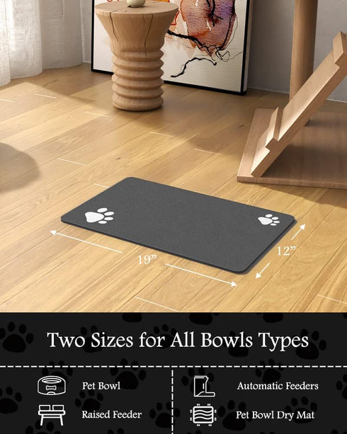 Pet Feeding Mat-Absorbent Dog Mat for Food and Water Bowl-No Stains Quick Dry Dog Water Dispenser Mat-Dog Accessories Pet Supplies-Dog Water Bowl ...
