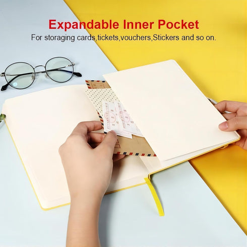 POPRUN A5 Lined Journal Notebooks, Leather Hardcover Thick Notebook for Writing, Business Work, Travel, School, College, 5.5 x 8.3 inch, 240 Pages...