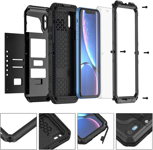 seacosmo Waterproof iPhone XR Case with Built-in Screen Protector, 360 Full Body Protective Military Grade Rugged Shockproof Case Cover Compatible...