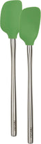 Tovolo Flex-Core Stainless Steel Handled Mini Spatula & Spoonula Set, Kitchen Utensil Set of 2, Heat-Resistant & BPA-Free Silicone Turner Heads, S...