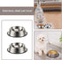 2 Pcs Cat Bowls Cat Feeding Bowls with Anti-skid Base Stainless Steel Puppy Dishes for Kittens Small Dogs Puppies Bunny...