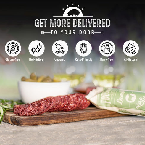 Foustman's Salami Rosemary Lamb Artisanal, Nitrate-Free, Naturally Cured, Gluten-Free, Dairy-Free, No Pork, 8 Oz Sticks...