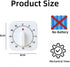 No Battery 60 Minute Mechanical Kitchen Learning Timer with Loud Alarm and Visual Cooking Timer Clock Ideal for Cooking Baking Kitchen Face Mask T...