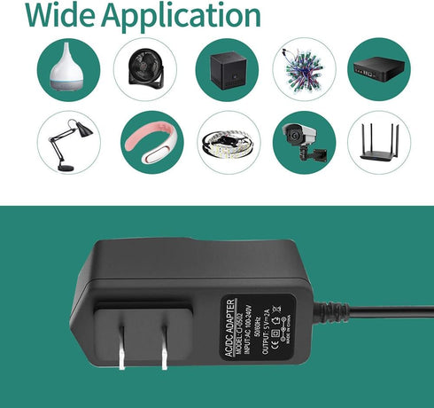 5V 2A DC Power Supply Adapter Power 100-240V AC to DC 5 Volt 2 Amp 10W Converte AC/DC Adapter with 5.5 x 2.5mm/5.5x2.1mm tip for TV Box LED Strip ...