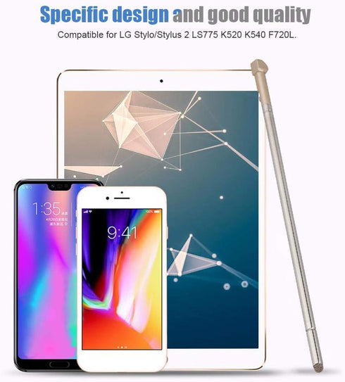 Touch Screen Pens Fine Tip Active Digital Stylus Pens for Touch Screens Universal Stylus Pencil for LG Stylo/Stylus 2 LS775 K520 K540 F720L(Gold)....