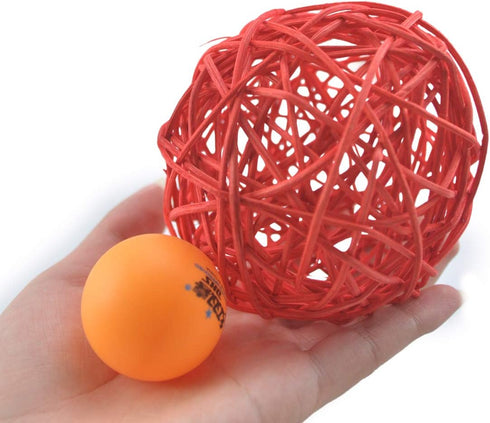Wicker Rattan Decorative Balls Table Wedding Party Christmas Season Home Decoration (Red, 4 Inch)...