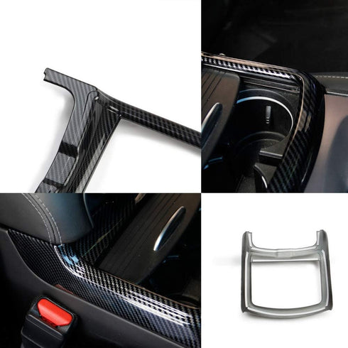 Red Carbon Fiber Cup Holder Cover Trim Decor Sticker for Dodge Charger 2015-2021/ Chrysler 300 2015-2021...
