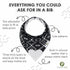 Pickle & Olive Reversible Baby Teething Bibs - Attached Heart Shaped Teether - Monochrome - Set of 2...