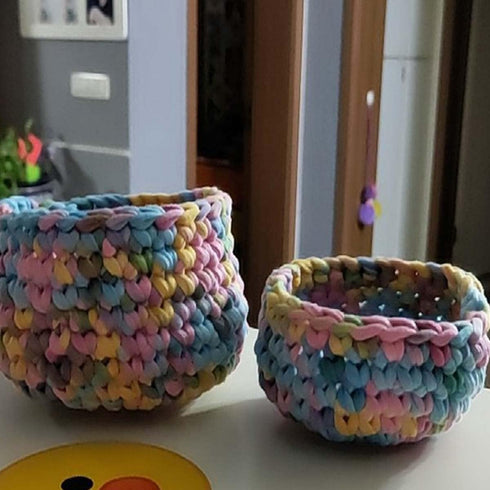 Colorful DIY T-Shirt Yarn Bulky Fabric Yarn Spaghetti Yarn Craft Material DIY Crochet Yarn Chunky Knit Rug Basket Pet Bed Yarn 180g......